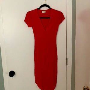 Wilfred Free (xs) red ribbed tshirt dress